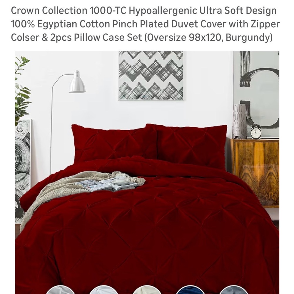 Red Burgundy stunning Duvet Cover Set